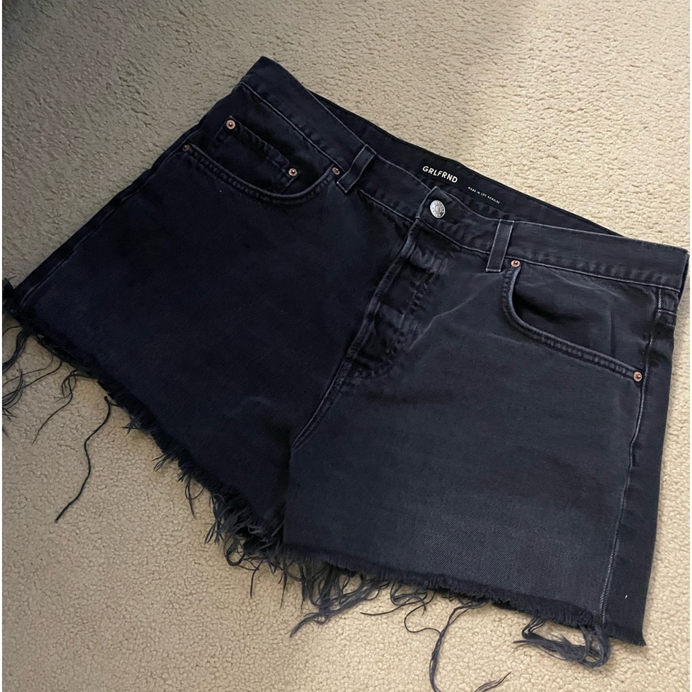 Grlfrnd the Hayden black denim shorts.